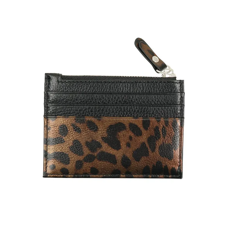 Wos Laney kortholder skinn svart leopard