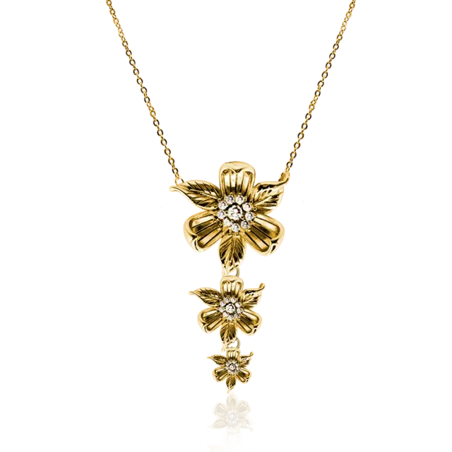 IOAKU Sakura Necklace halskjede gull blomst 42cm