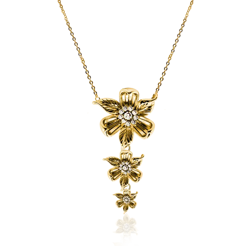 IOAKU Sakura Necklace halskjede gull blomst 42cm