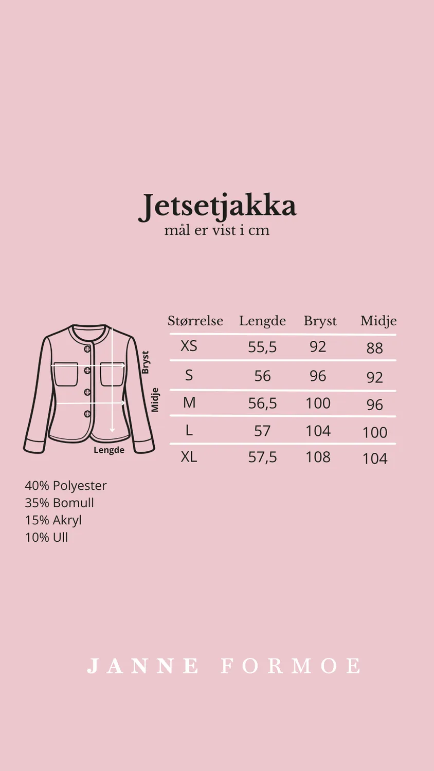 Janne Formoe Jetsetjakke jakke isblå ullblanding