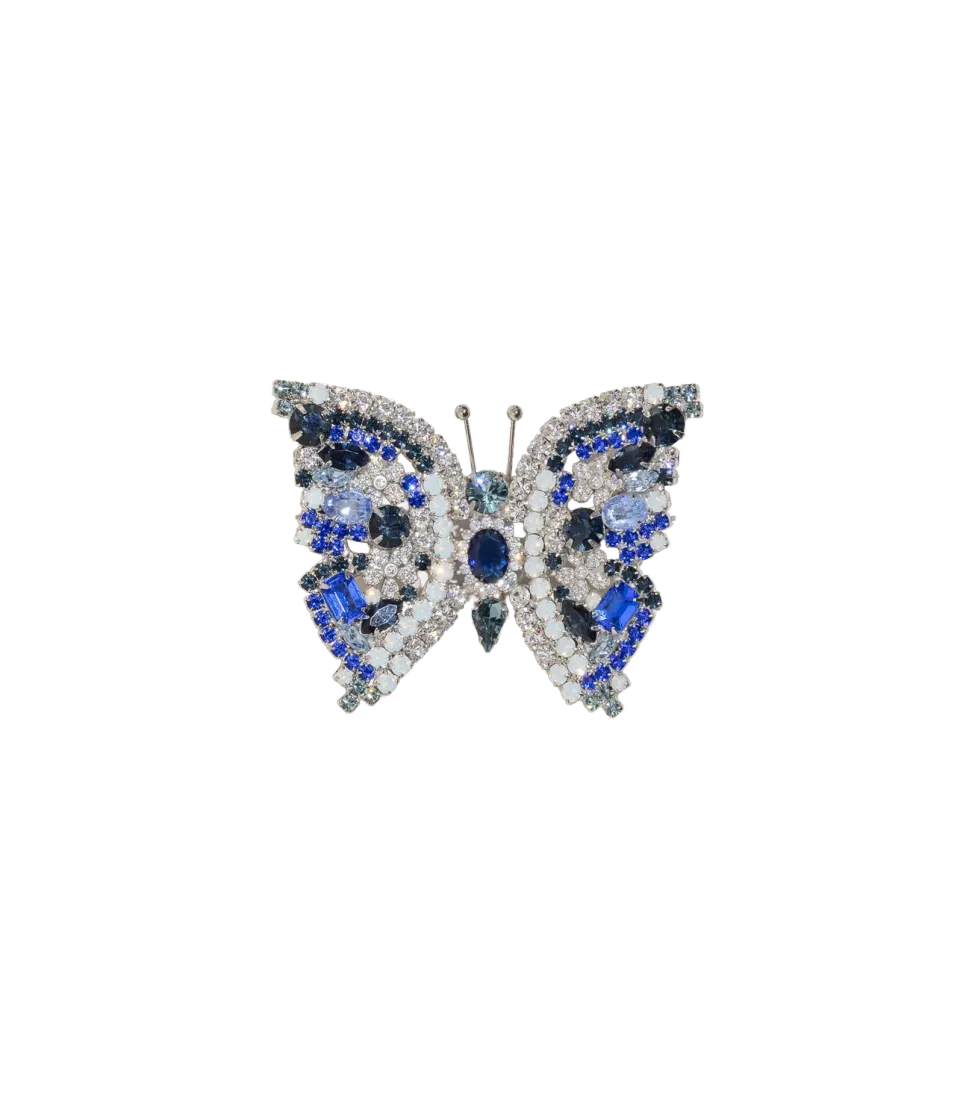 Loren Hope Small Butterfly Crystal Montana Sapphire brosje