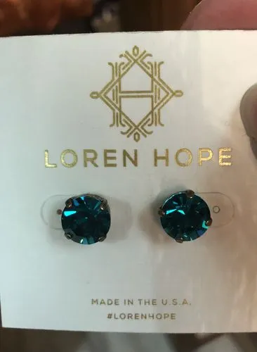 Loren Hope Kaylee øredobber Aqua 11 mm krystall