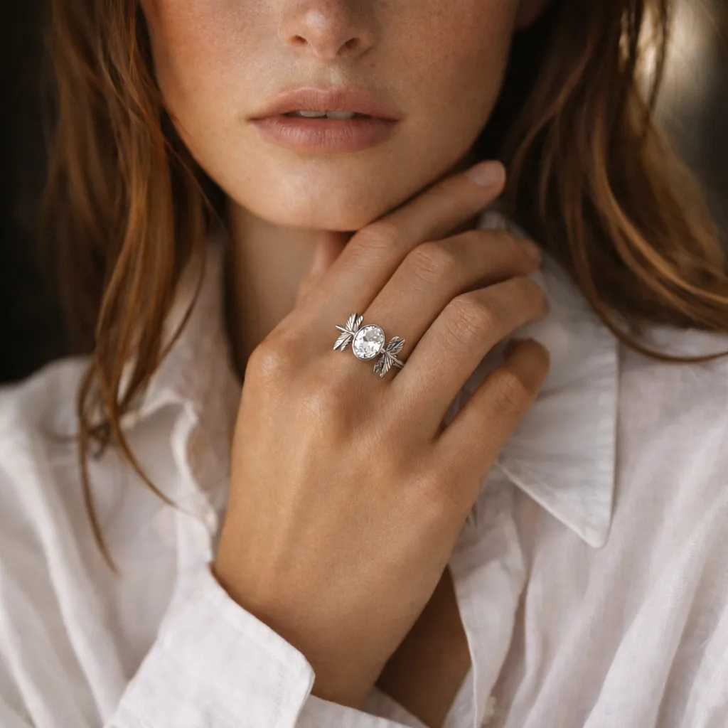 IOAKU Dragonfly Reborn Crystal ring gull krystall