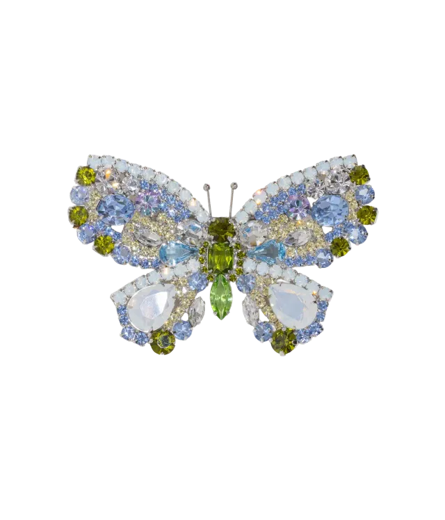 Loren Hope Butterfly X-Large White Opal brosje glassstein