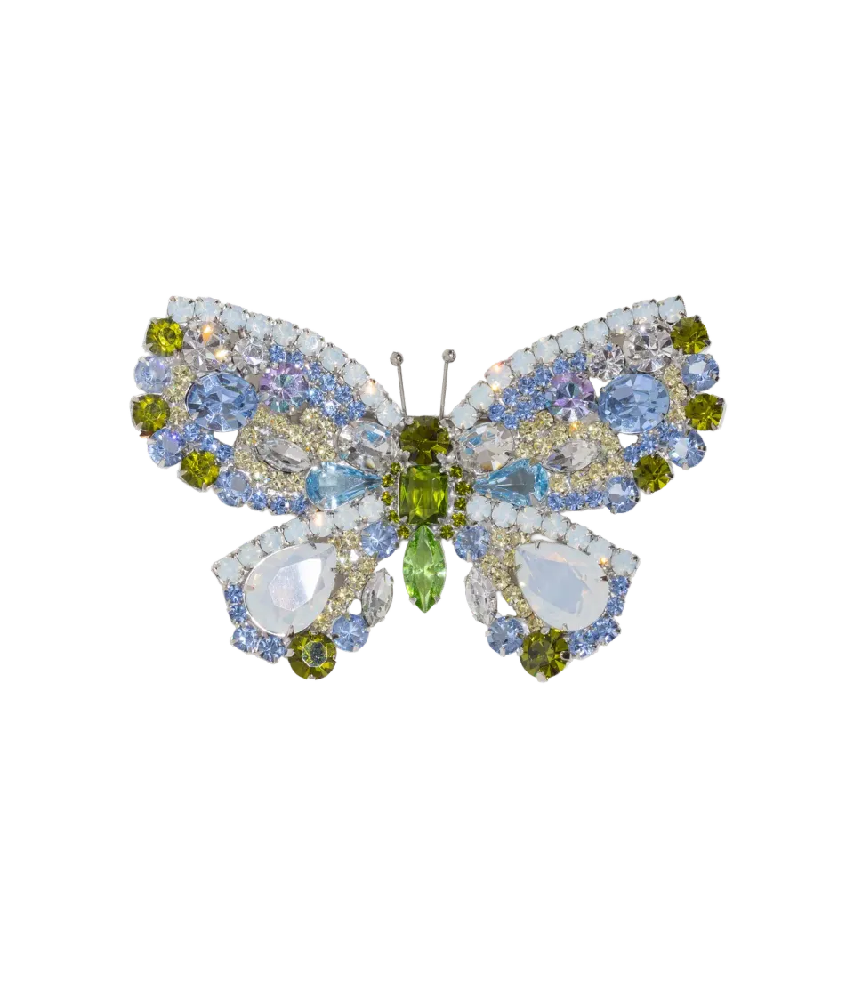 Loren Hope Butterfly X-Large White Opal brosje glassstein