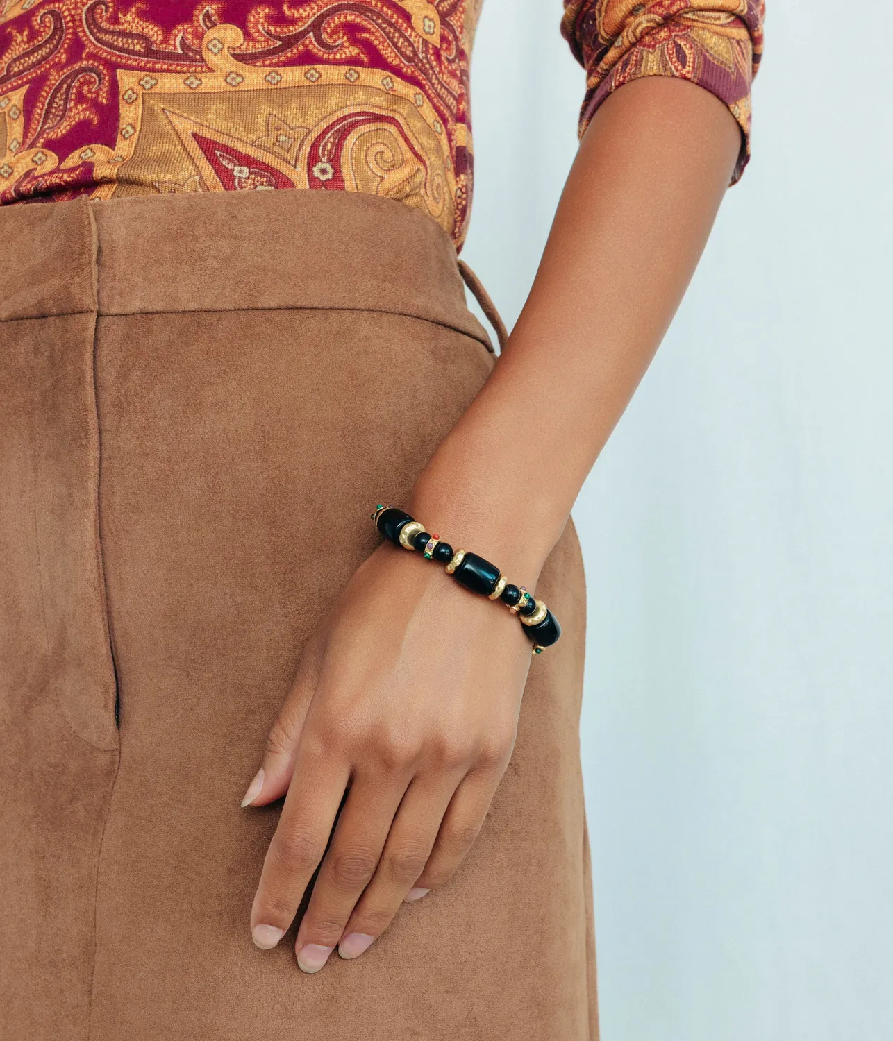 Loren Hope Matilde Bracelet Jet armbånd sort gull
