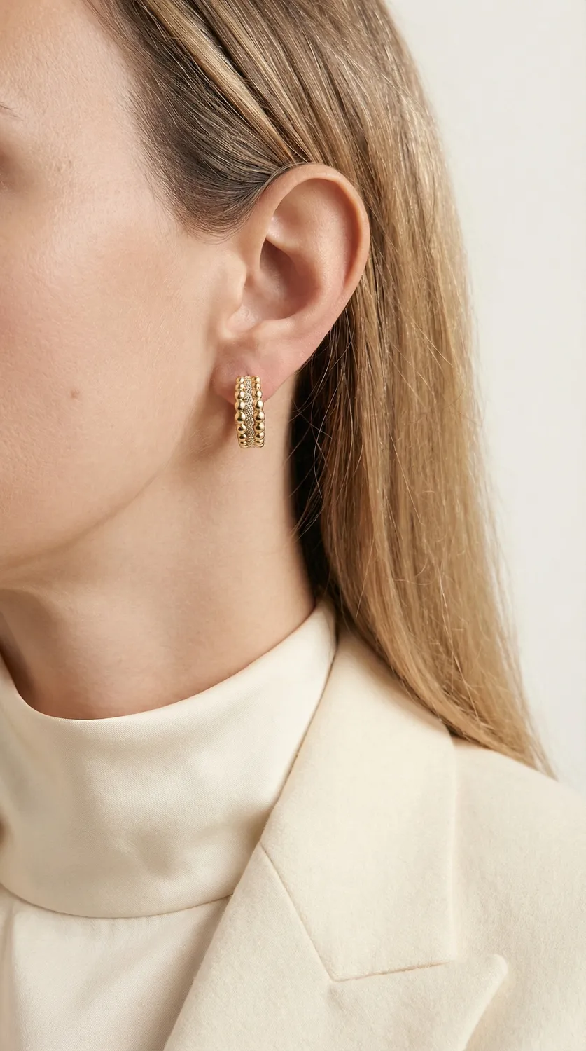 IOAKU Bubble Pavé Hoop øredobber gull krystaller