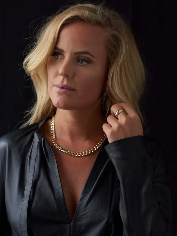 pfg Stockholm Chain halskjede gull klassisk