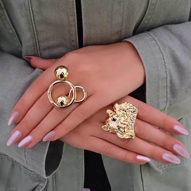 IOAKU Crazy Berry Maxi ring gull str 9 bær