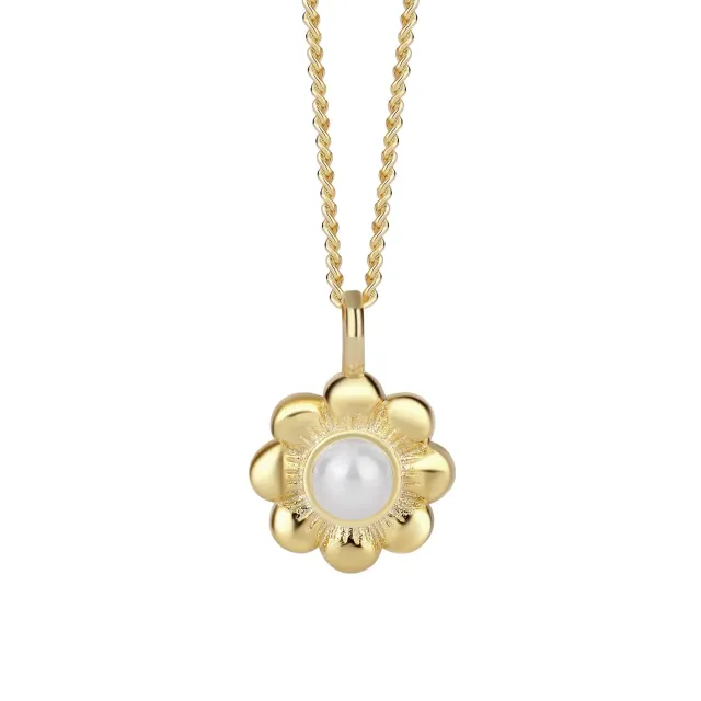 Wioga Alba N-8320-GP halskjede forgylt blomst perle