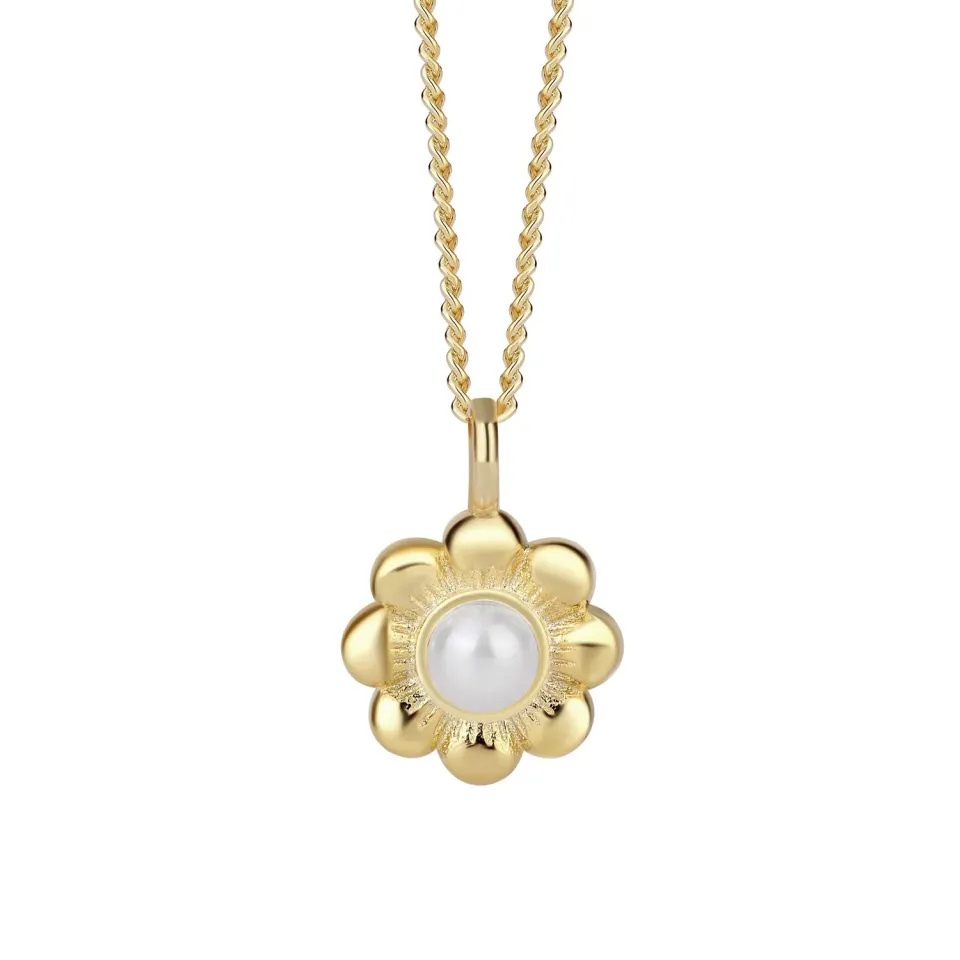 Wioga Alba N-8320-GP halskjede forgylt blomst perle
