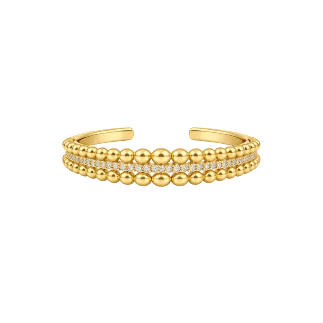 IOAKU Bubble Pavé cuff armbånd gull krystaller