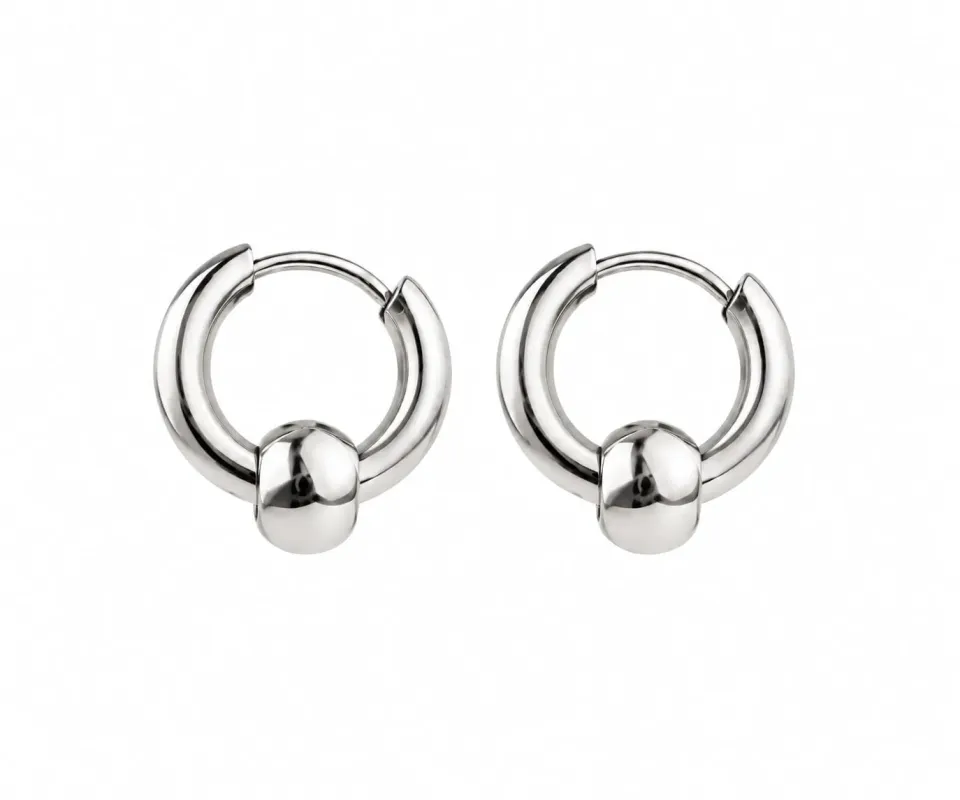 Wos Drop Hoops Mini creoler sølv 1,5 cm
