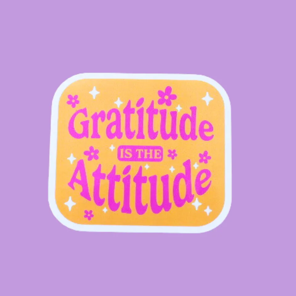 MiniKitty Gratitude Attitude klistremerke vinyl blank