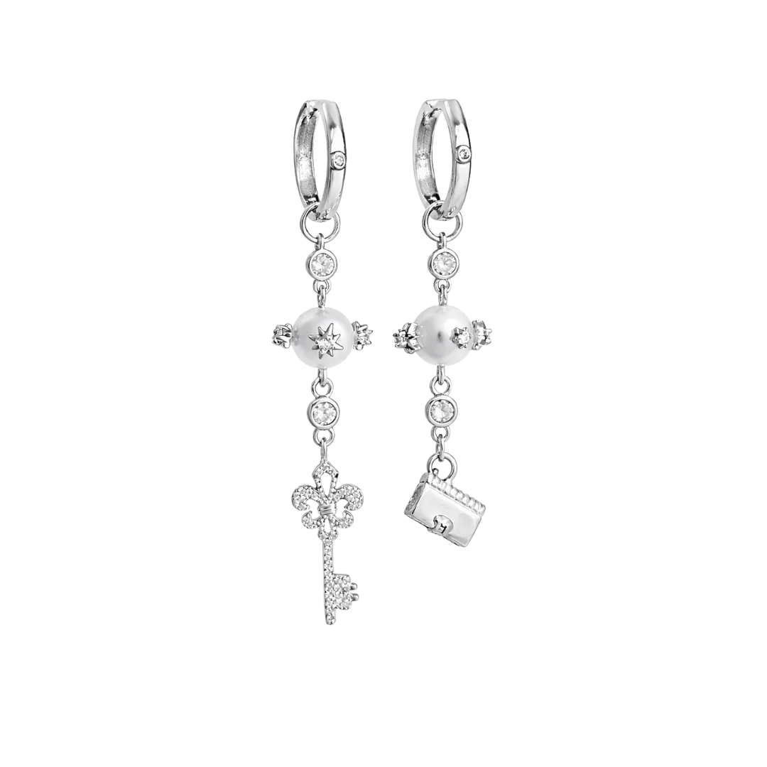 IOAKU Lucky Code Hoop øredobber gull charms stål