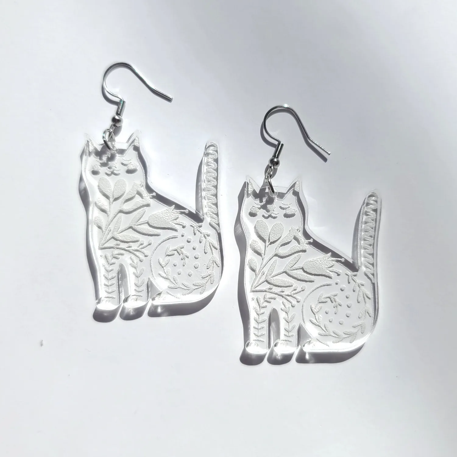 MiniKitty Folk Clear Cats øredobber klar hypoallergene