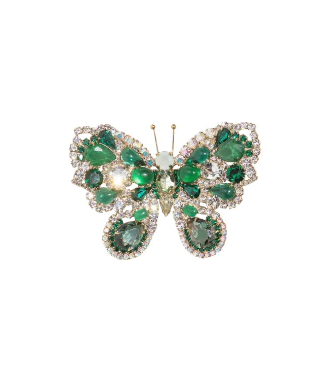 Loren Hope Butterfly brosje emerald medium