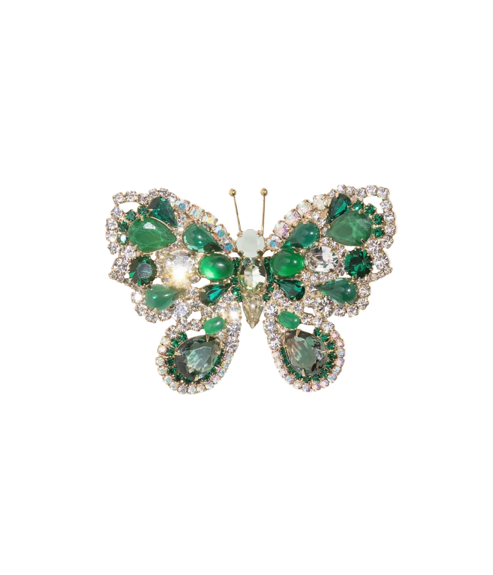 Loren Hope Butterfly brosje emerald medium