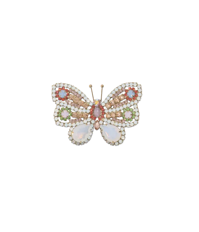 Loren Hope Butterfly Small brosje white opal