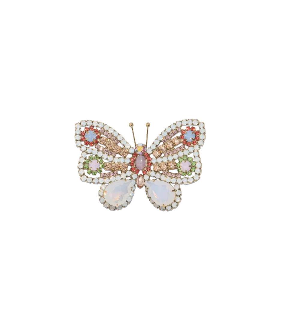 Loren Hope Butterfly Small brosje white opal