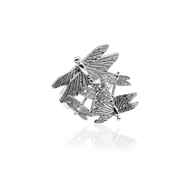 IOAKU Dragonfly Reborn multi ring sølv 3 g