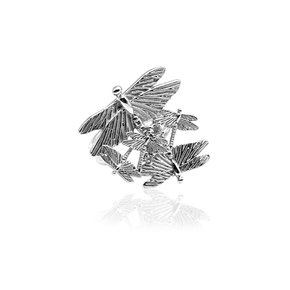 IOAKU Dragonfly Reborn multi ring sølv 3 g