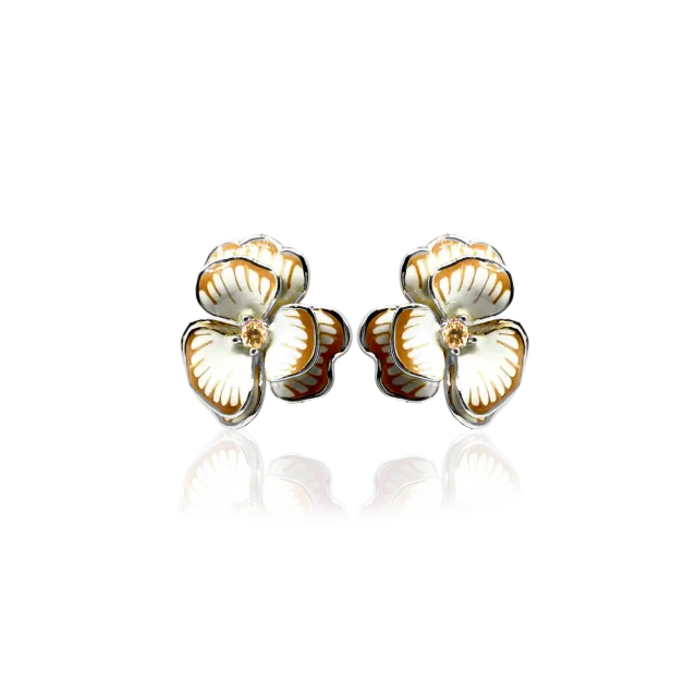 IOAKU Santorini Fleur Stud øredobber cappuccino
