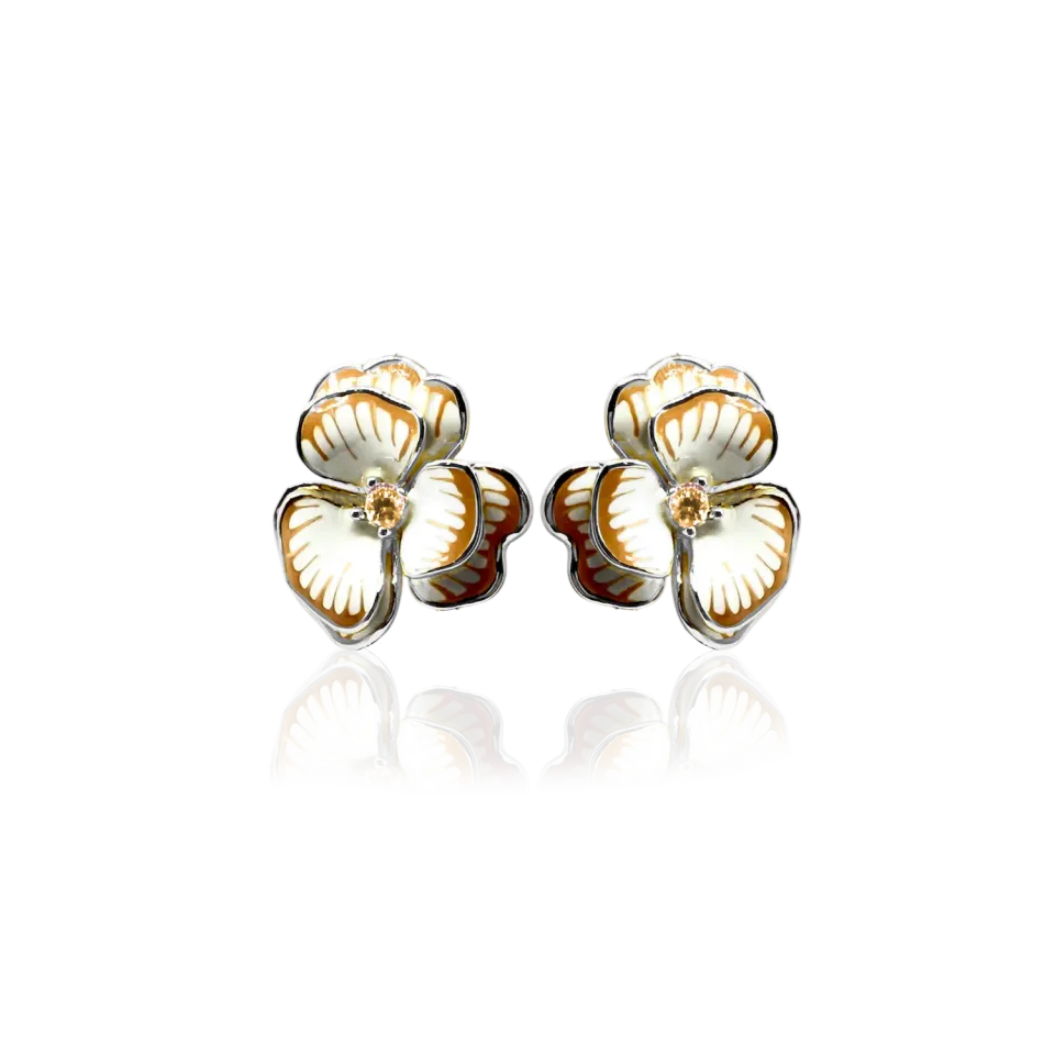 IOAKU Santorini Fleur Stud øredobber cappuccino