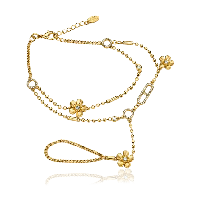 IOAKU La Fleur Detail armbånd gull 16 cm messing