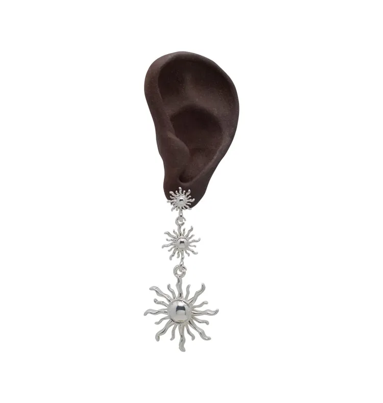 Wos Solea øredobb sølv 6,2 cm solmotiv
