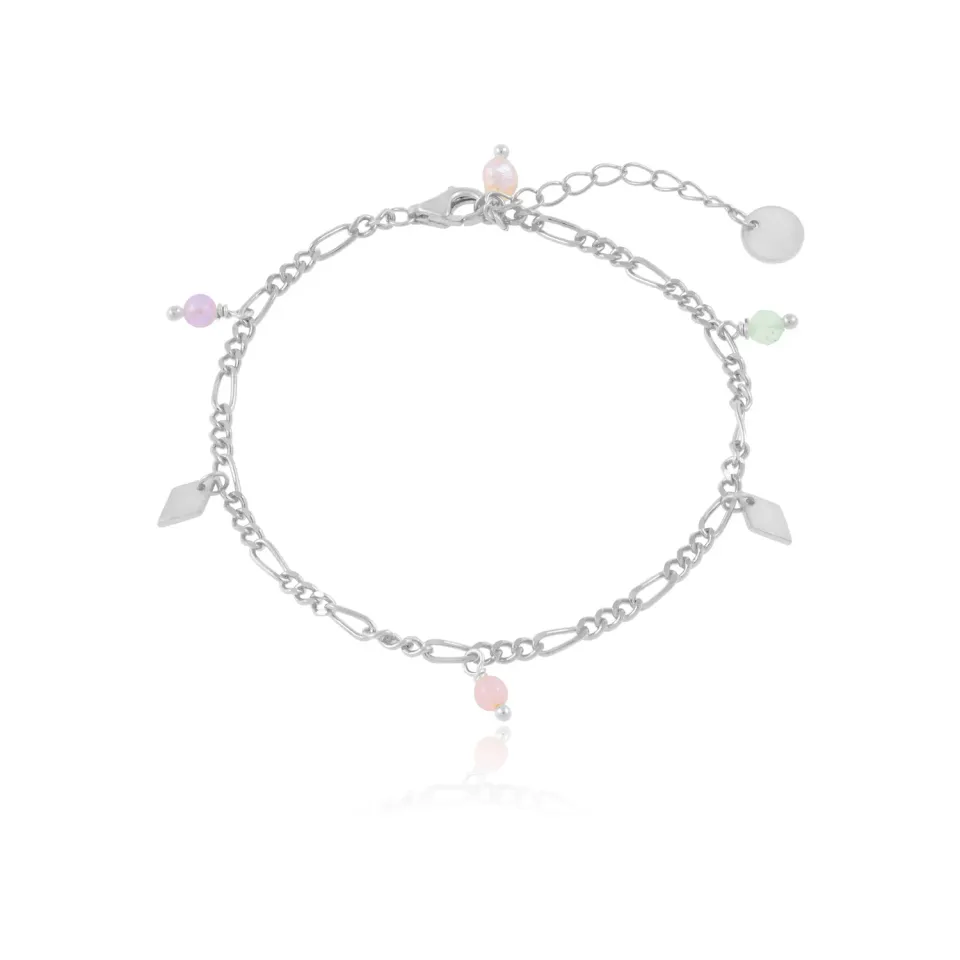 Wioga Alberte armbånd sølv perler 15,5-18 cm