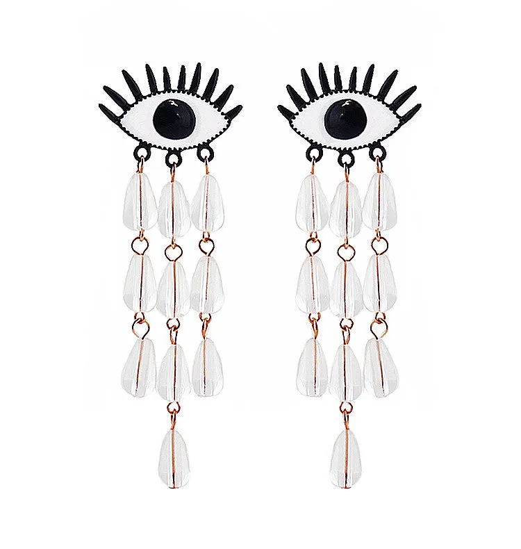 Wos Cry Baby øredobber sort 9 cm øye