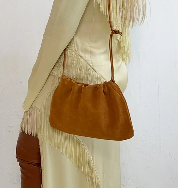 Wos Gia veske semsket brunt skinn clutch