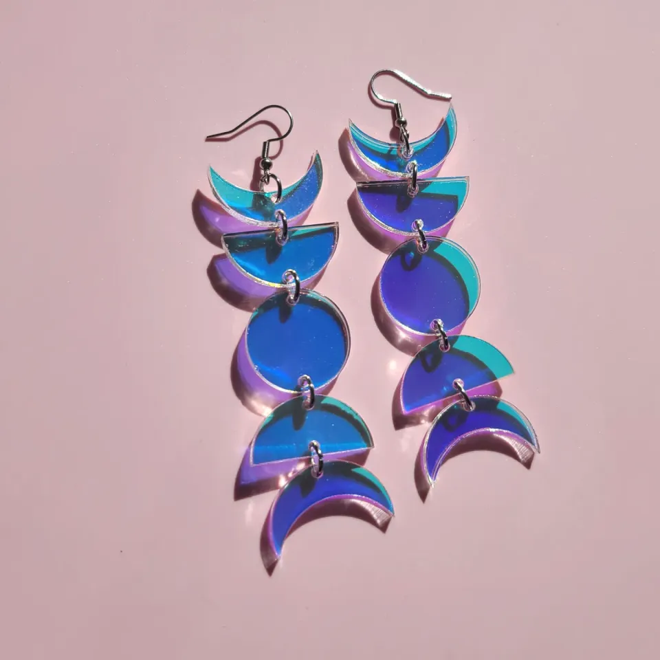 MiniKitty Iridescent Moon Phases øredobber 1 par skimrende