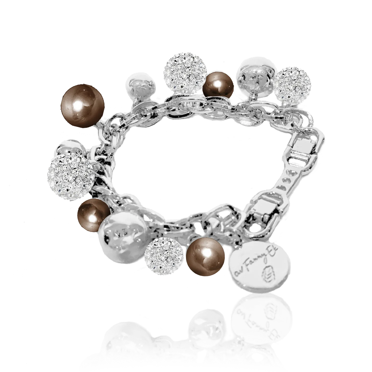 IOAKU Berry Pearl Sparkle armbånd brun 16-20 cm