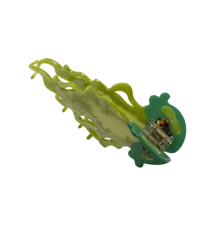 Wos Up Jellyfish hårklype grønn acetat 12,8 cm
