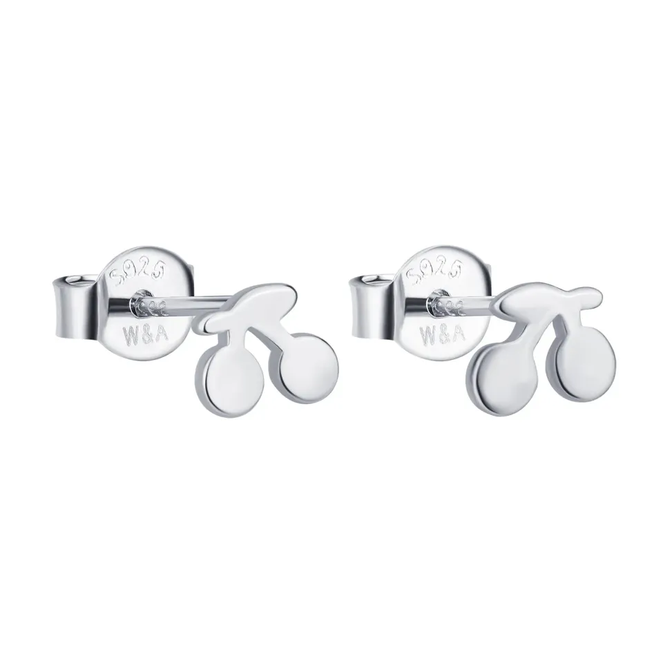 Wioga Cherry E-1073-S øreringe sølv kirsebær 0,6cm