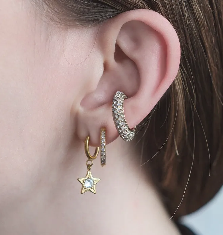 Wos Glitter earcuff singel gull 2 cm