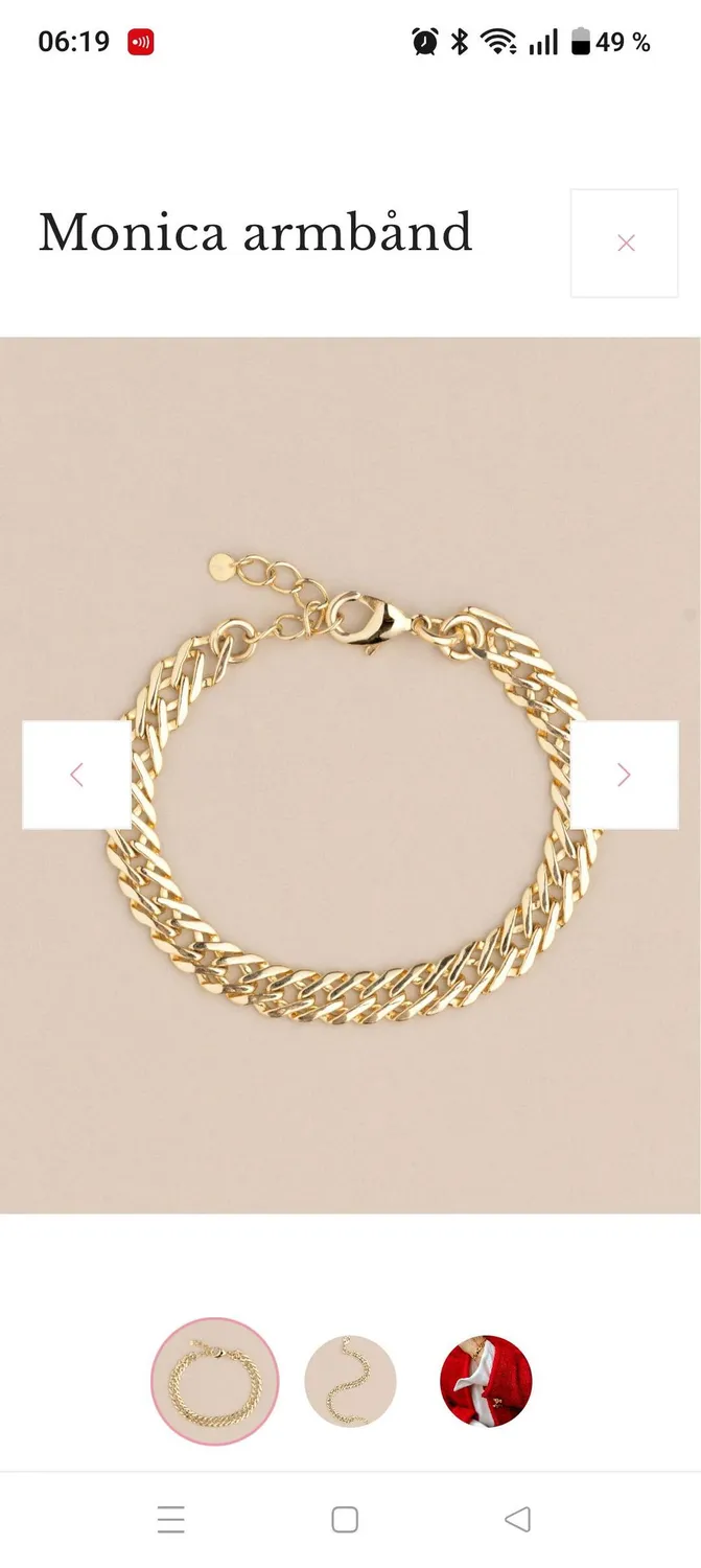Janne Formoe Monica armbånd kjede gull 16,5 cm