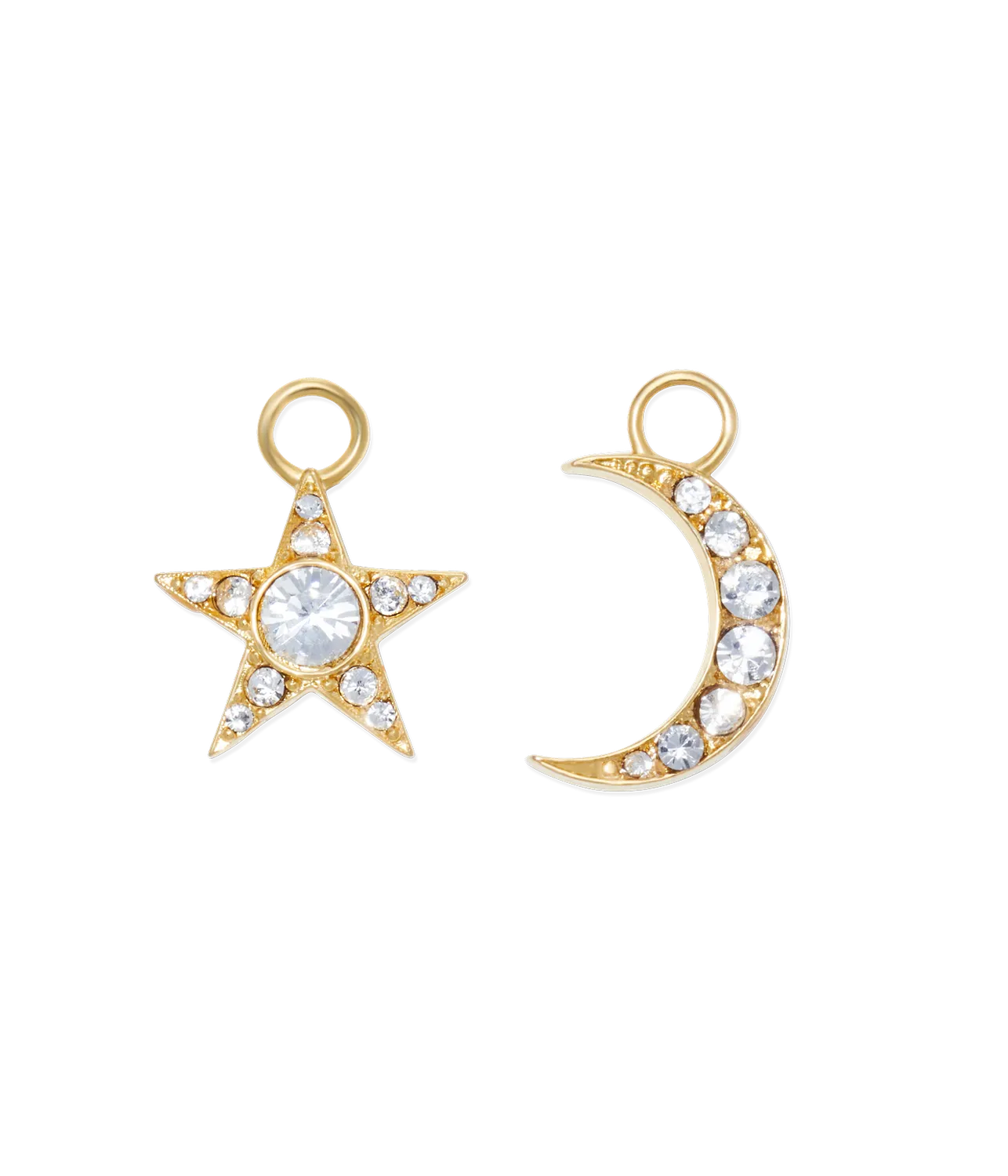 Loren Hope Moon and Star Huggie charms gull