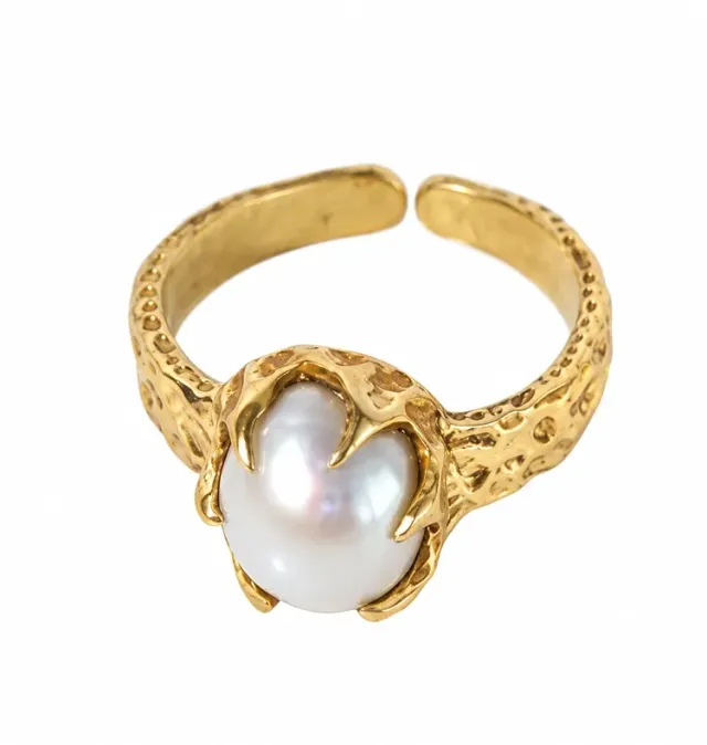 Wos x Bedazzled Grip ring messing bergkrystall
