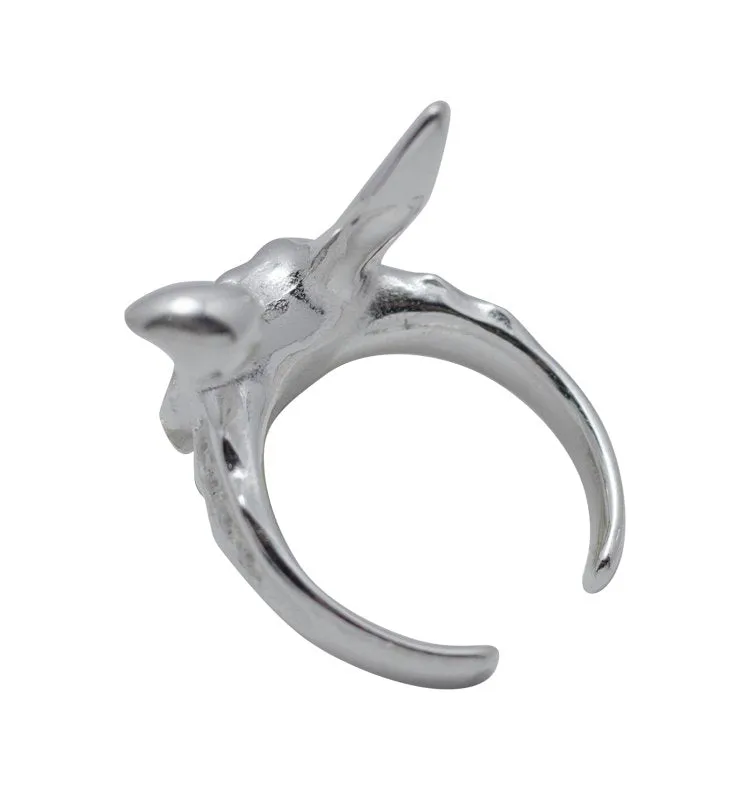 Wos Bunny Ring ring sølv 16 mm zirkonhjerte