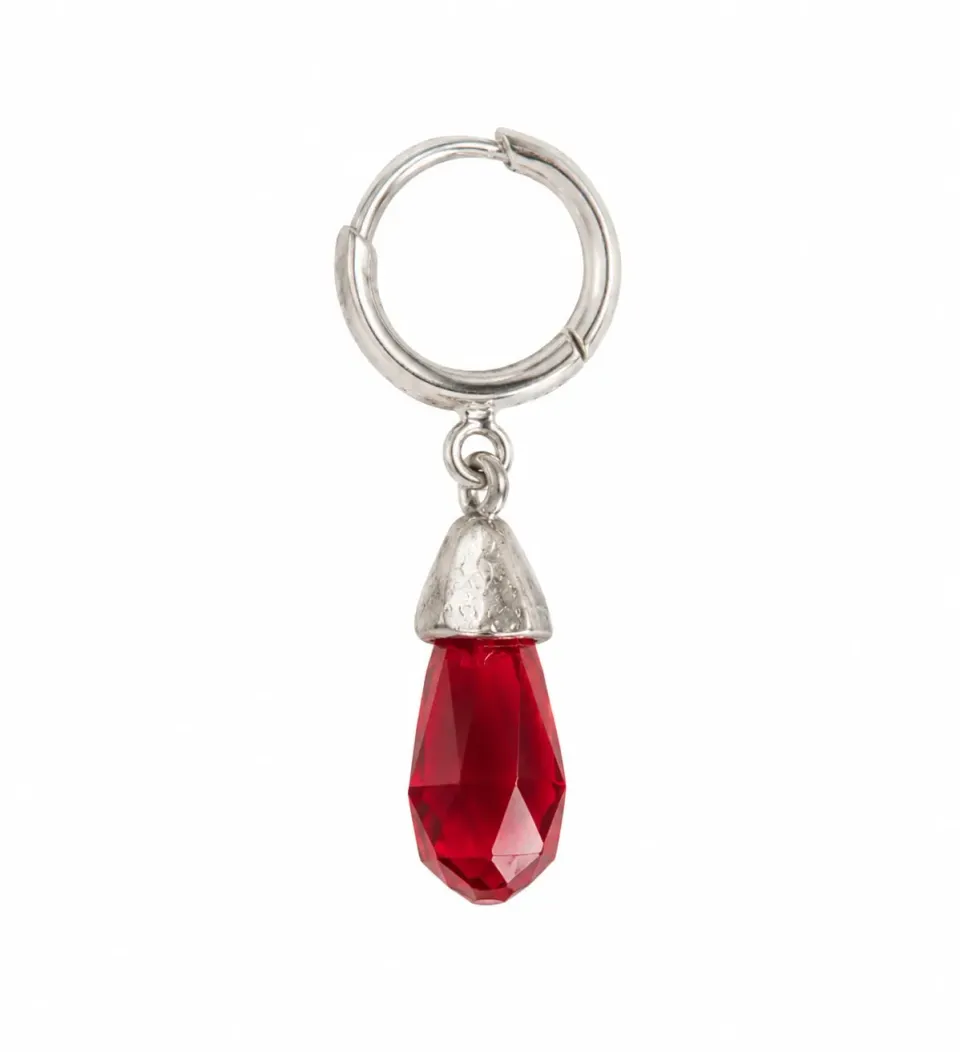 Wos Up Veja Crystal Drop single ørering rød sølv