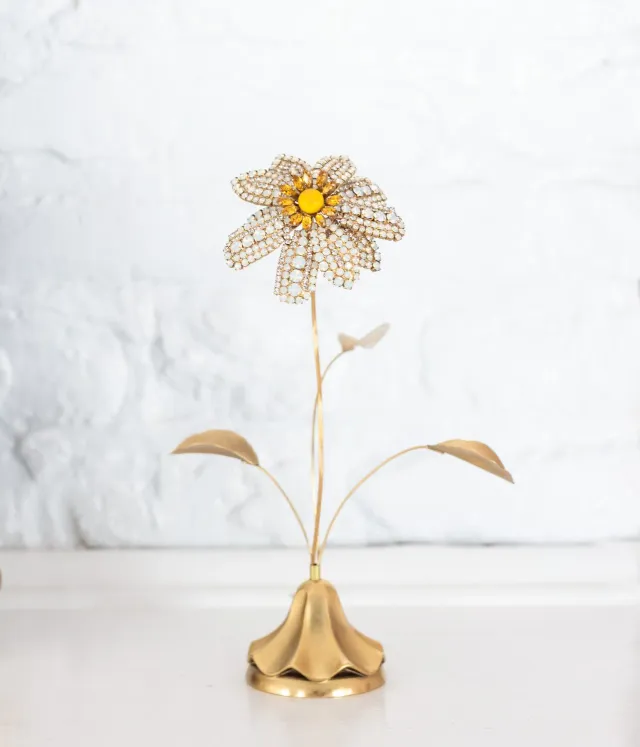 Loren Hope Gardenia blomsterfigur gull 19 cm