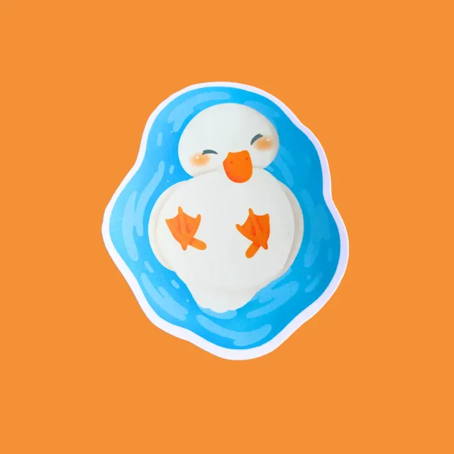 MiniKitty Duckling in a Pond klistremerke 3x3 vinyl
