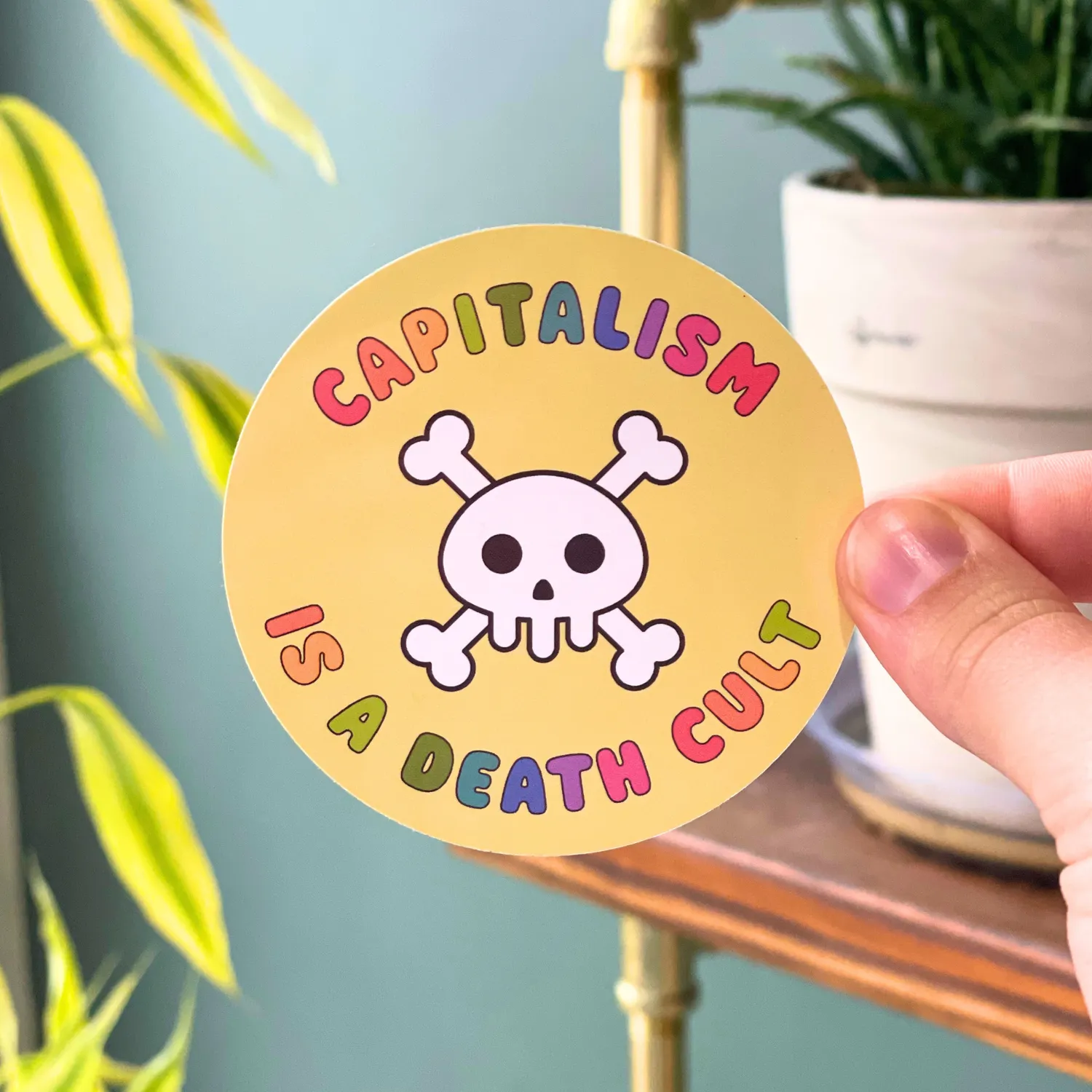 MiniKitty Capitalism Is A Death Cult klistremerke vinyl 7,6 cm