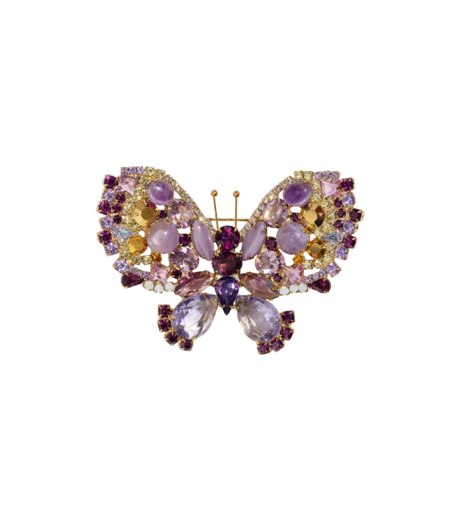 Loren Hope Butterfly stor brosje amethyst aurum