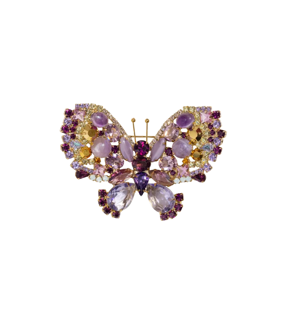 Loren Hope Butterfly stor brosje amethyst aurum