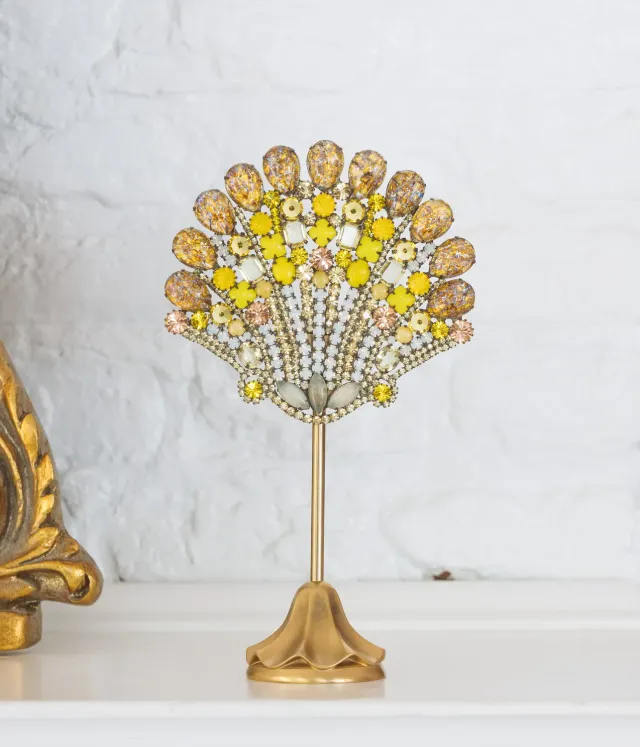 Loren Hope Scallop Shell figur Yellow White Opal skjell