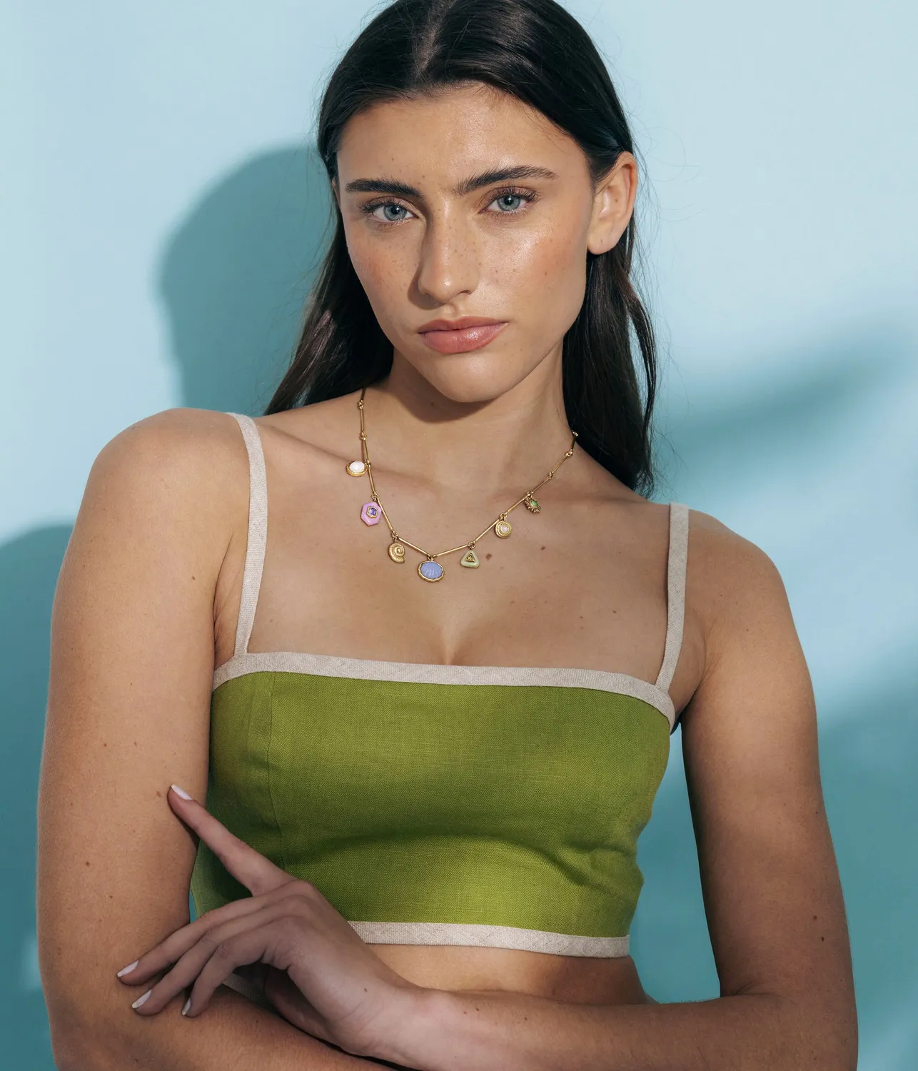 Loren Hope Marbella Charm kjede Multi fargerik 42cm
